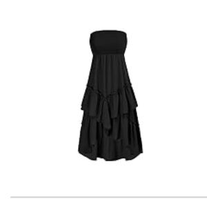 Black strapless hi low sundress